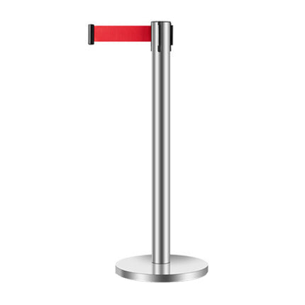 2M Retractable Isolation Barrier Belt 1 Post Anti-Slip Base Waterproof Durable