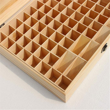 74 Slot Wooden Essential Oils Storage Box 1 Tier Bottle Organizer Rack