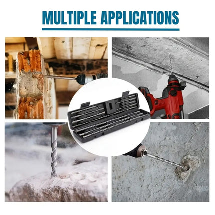 11PCS Round Shank Impact Hammer Drill Bits Durable Concrete Brick Stone Drilling