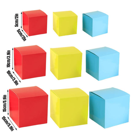 50pcs Colourful Square Paper Boxes Gifts Packaging Craft Supplies Storage Boxes