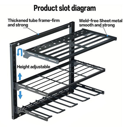 Wall Mounted Electric Drill Tool Rack Garage Screwdriver Storage Organizer