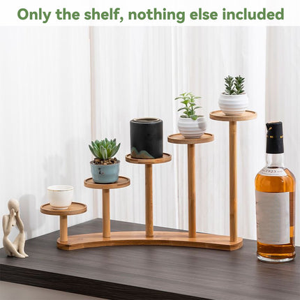 Bamboo Indoor Desktop Flower Stand for Living Room Office MultiTier Plant Holder