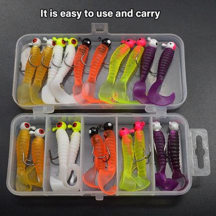 20PCS Soft Fishing Lures Bionic Worm Artificial Bait for Bass Trout Freshwater