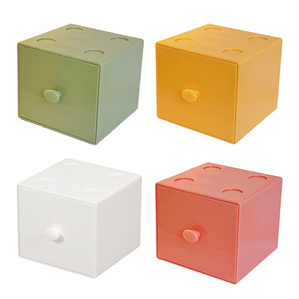 Storage Box 2PCS Desktop Square Stackable Drawers Organizer for Office Home