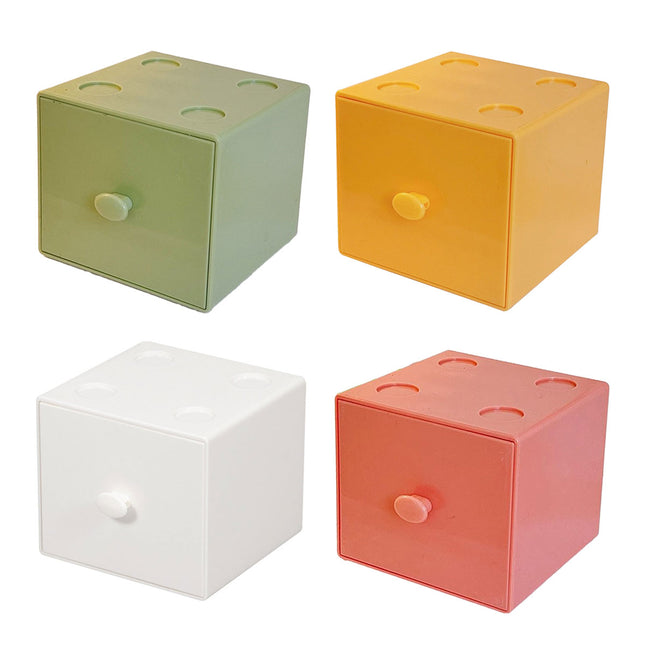 Storage Box 2PCS Desktop Square Stackable Drawers Organizer for Office Home