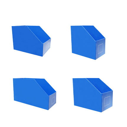 Slanted Storage Bin 5PCS Blue Corrugated PP 4 Sizes for Garage Warehouse Shelf