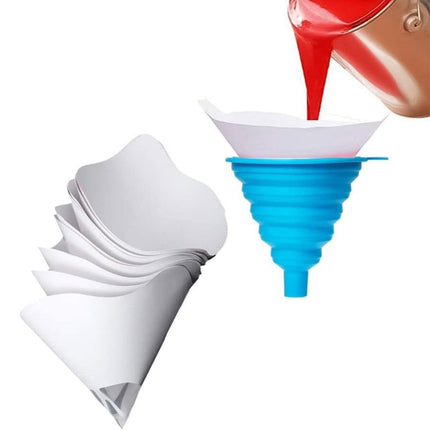 Paint Strainer Funnel Set 100 Paper 1 Silicone Filter Auto Workshop DIY
