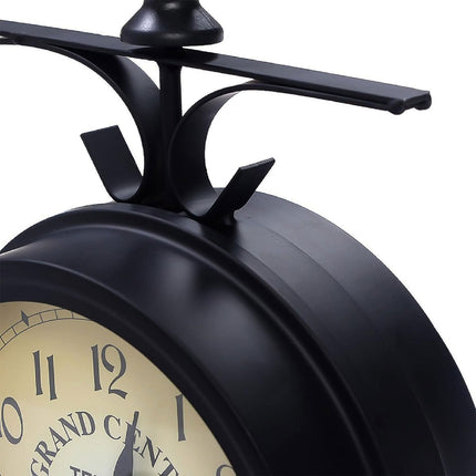 Vintage Outdoor Bracket Clock Garden Station Wall Clock Double Sided Clock