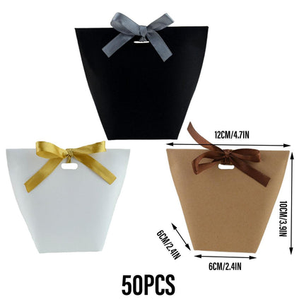 50PCS Kraft Paper Bag Party Candy Treat Storage Bag Recyclable Gift Shopping Bag