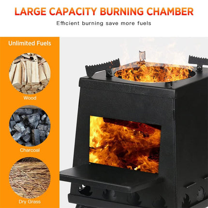 Camping Cassette Stove Portable Windproof Folding Gas Burner For Outdoor BBQ