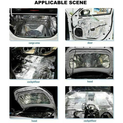 Car Soundproof Cotton Pad 25x18cm Self Adhesive Aluminum Foil Insulation Sheet