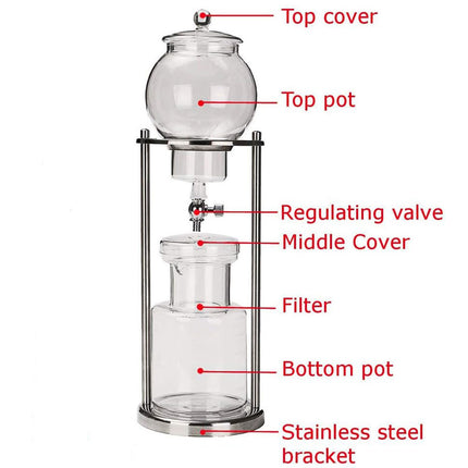 Cold Brew Coffee Maker Glass Ice Drip Pot Cold Brewer Manual Brewing Equipment