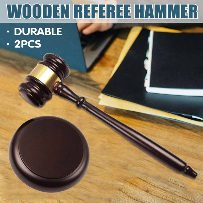 2PCS Wooden Judge Hammer Mallet Auction Mallet Handcrafted Craft Pendulum