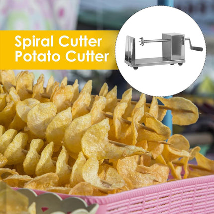 Stainless Steel Manual Potato Spiral Cutting Machine Hand Crank Slicer