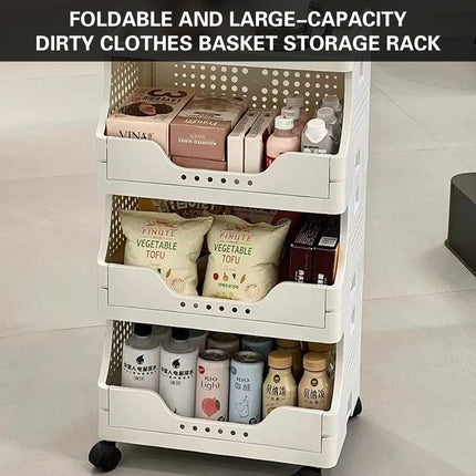 Movable Rolling Cart Storage Shelf With Wheels For Home Kitchen Bathroom Durable