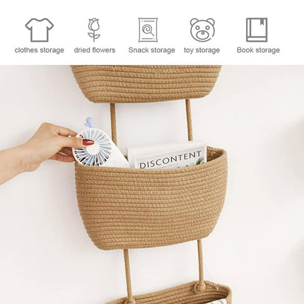 3 Layer Wall Mounted Storage Basket Hanging Organizer Rack for Household Items