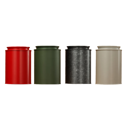 4PCS Retro Tea Coffee Bean Storage Tin Airtight 4Colour for Kitchen Pantry Use