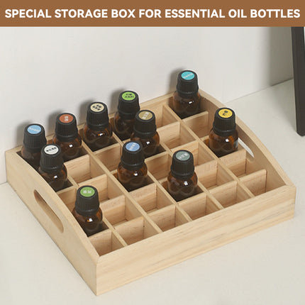 Essential Oil Tray 15ml Capacity 30 Grid Solid Wood Organize Display Storage