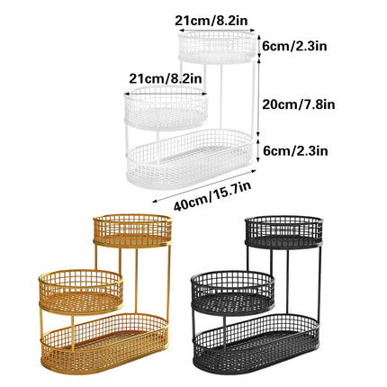 Fruit Basket 3 Tier Aesthetic Metal Stand for Kitchen Counter Dining Room Use