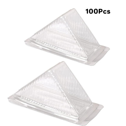 100pcs Transparent Sandwich Packaging Box Plastic Triangle for Baked Snacks