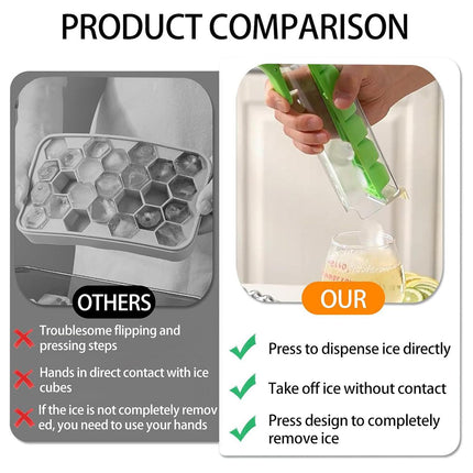 2pcs Press Ice Cube Tray 6 Grid Small Mould with Lid Ice Storage Box for Freezer