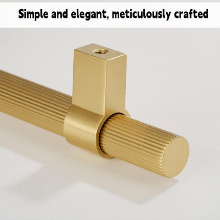 5 Sizes Brass Solid Handles Knurled Vertical Pulls for Cabinet Drawer Wardrobe