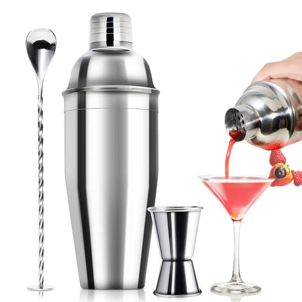 3PCS Stainless SteelCocktail Shaker Set for Bar Tool Kit for Home Bartender