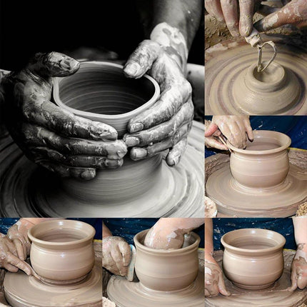 8 Pcs Pottery Sculpting Carving Tool Set with Grey and Yellow Bag