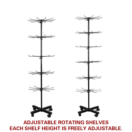 Rotating Jewellery Display Stand 5 6 Tier Metal Rack With Wheels Adjustable