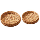 2pcs Rattan Fruit Tray Decorative Storage Trays Multipurpose Shelving Organizer
