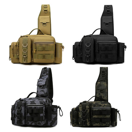 Tactical Fishing Backpack Large Capacity Outdoor Waist Chest Bag Camouflage
