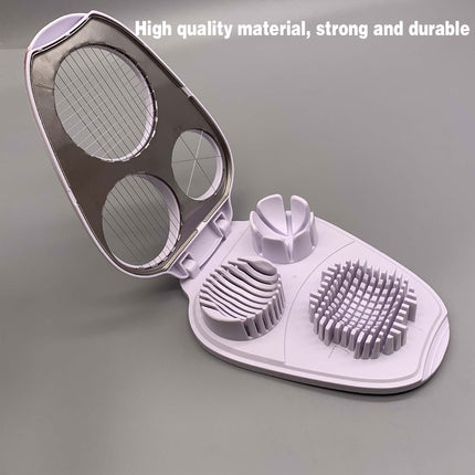 Egg Slicer Kitchen Egg Cutter Stainless Steel Boiled Egg Cutting Tool for Salad