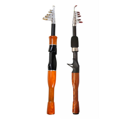 Telescopic Imitation Wood Fishing Rod Ultra Lightweight Portable Fishing Pole