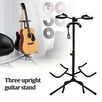 2/3Head Guitar Stand with Height Adjustment Foldable Holder Guitar Stand Bass