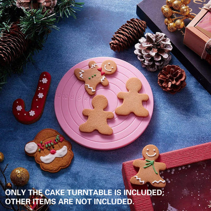 Mini Cake Turntable 14cm Manually Rotating Stand for Cake Decorating Baking Use