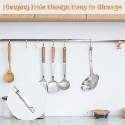 Stainless Steel Colander Spoon Kitchen Strainer Tool for Pasta Rice Vegetable