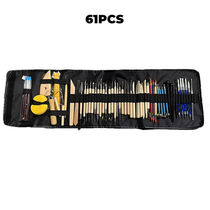 Pottery Clay Tool Set 25 or 61PCS Wooden Handle Sculpting Ceramic Art DIY
