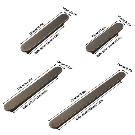 Simple Door Handle Cabinet Pull Knob Wardrobe Handle 4 Size Brass Kitchen