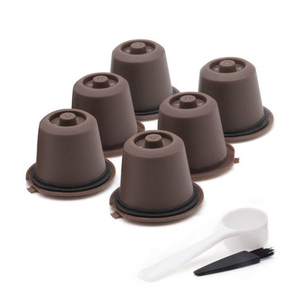 6PCS Reusable Coffee Capsule Coffee Filter Food Grade Fit Most Coffee Machines