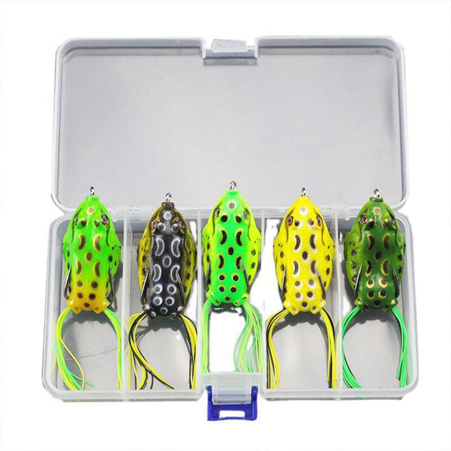 5pcs Soft Frog Lure Set Fishing Bait Frog Fake Lures for Bass Fishing Tackle