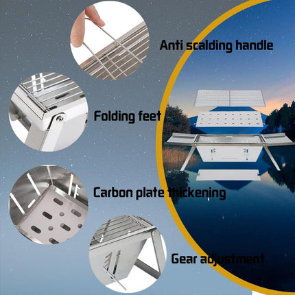Stainless Steel Folding Barbecue Grill For Home Use Portable Folding Style