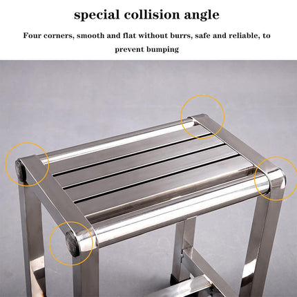 Household Waterproof Stainless Steel Square Stool  Anti Slip Durable SpaceSaving