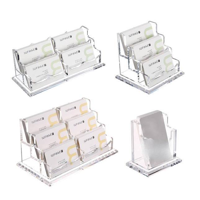 Acrylic Business Card Holder Desk Name Card Display Stand for Office Desk