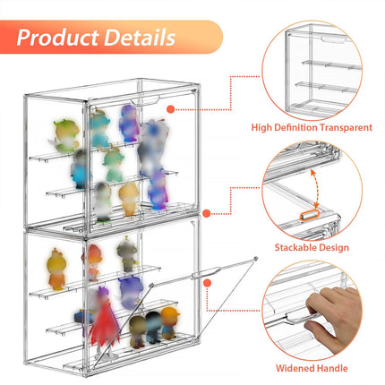 Dustproof Transparent PET Figure Display Box 3 Tier Detachable for Collection