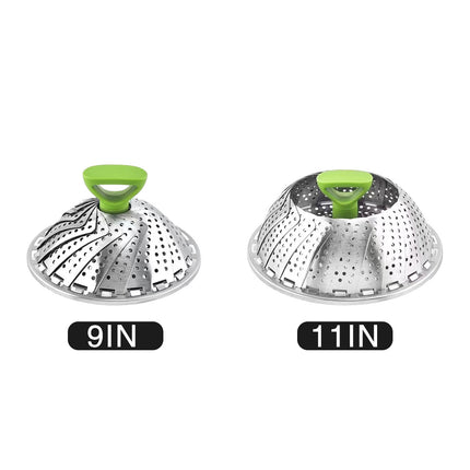 Folding Stainless Steel Steamer Basket Expandable Safe Durable Easy To Use