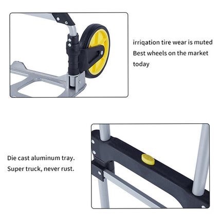 Folding Hand Truck Dolly 2 Wheel Aluminium Portable Cart Luggage Moving Trolley