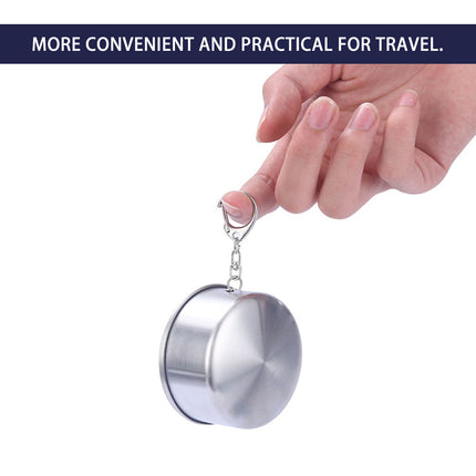 Portable Stainless Steel Folding Travel Cup Mini Retractable Outdoor Wine Glass