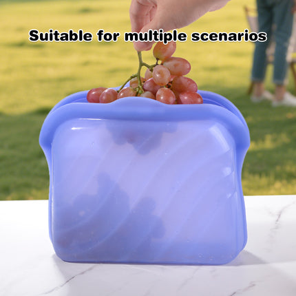 2PCS Food Grade Silicone Storage Bags Reusable Leakproof Seal Fresh Keeper