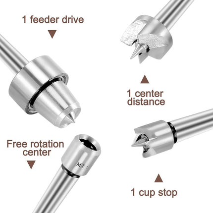 4pcs Woodworking Lathe Center Set Rotary Live Center Tool Kit Turning Machine