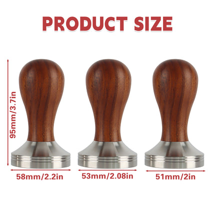 Coffee Tamper Calibrated Espresso Powder Hammer Pressing Leveler 51mm/53mm/58mm